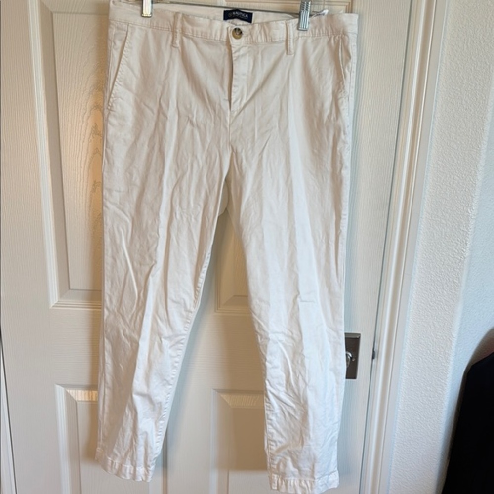 Nautica white Chinos Cotton Blend Slim Fit